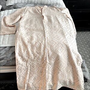 Custom indian hand embroidered mirror kurta kameez in size M